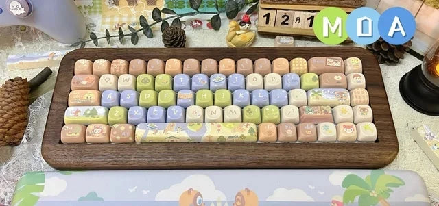 142 Keys Customized Gift Cute Cat keycaps New MAO Keycaps Square Thermal Sublimation Mechanical Keyboard 2.25 U 2.75U for Alice