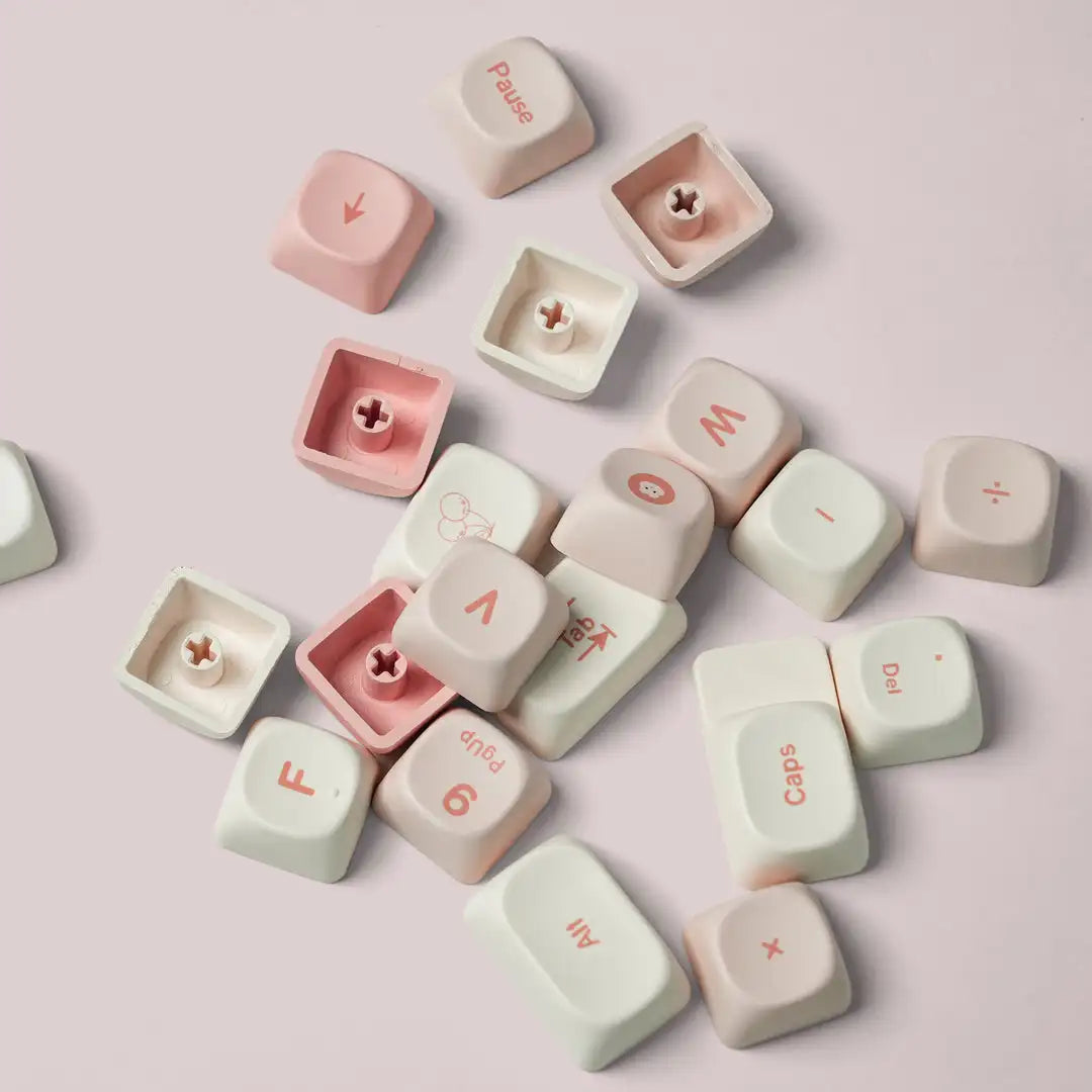143 Keys Pink Cherry MOA Profile PBT Keycaps Dye Sub Customs  Key caps for 61/87/104 Cherry MX Switch Gaming Mechanical Keyboard