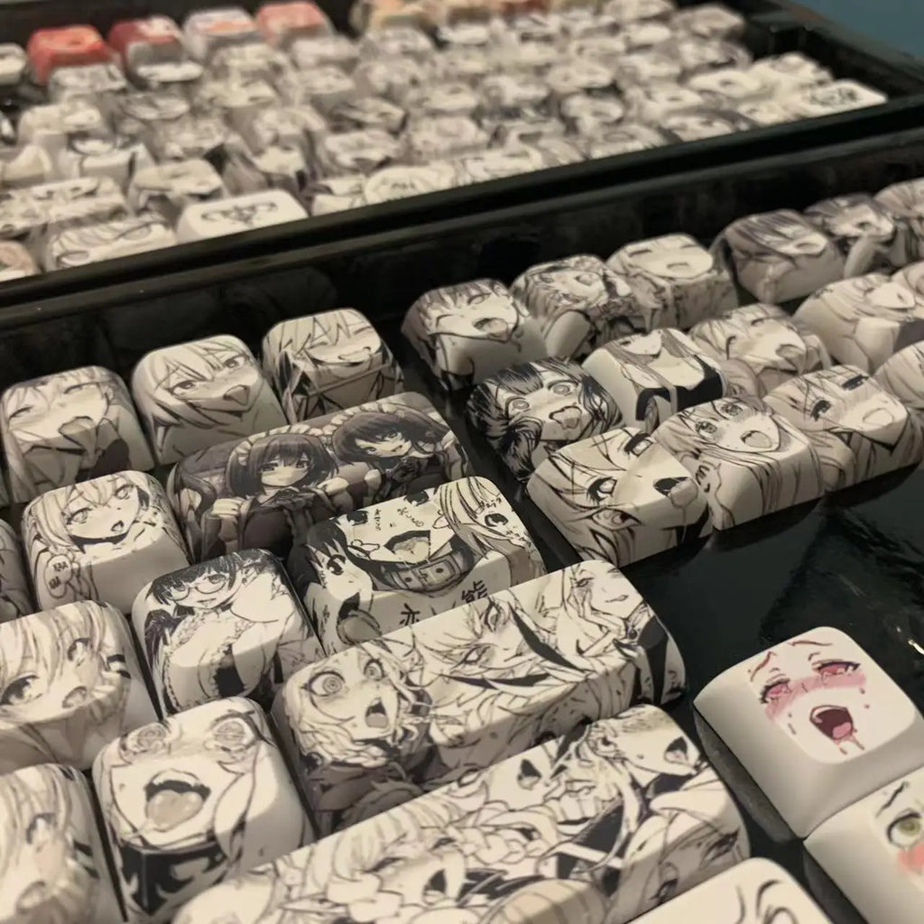 PBT Mechanical Keyboard Keycap  Anime Cute 124 keys Dye Sublimation Chreey Profile Japanese Anime Keycap For Cherry MX Switch