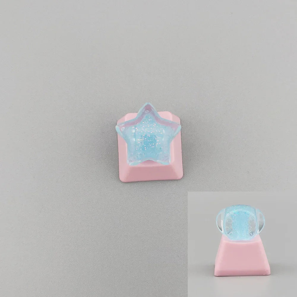 Personalized Keycaps Cute Wings Crystal Key cap Handmade Mechanical Keyboard R4 Keys PBT Color Keycaps Anime
