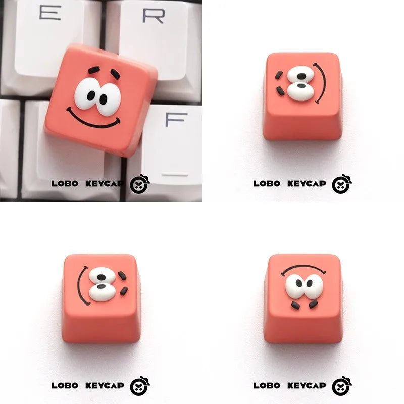 Cute Anime Keycaps 3D Resin Sea Star Pink Handmade Keyboard Caps Customized Artisan Keycaps for Mechanical Keyboard Accessories