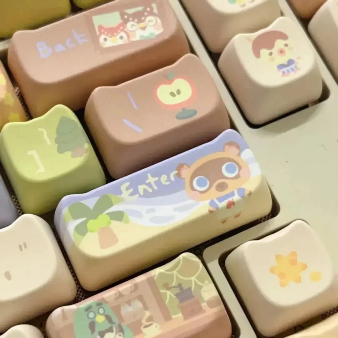 142 Keys Customized Gift Cute Cat keycaps New MAO Keycaps Square Thermal Sublimation Mechanical Keyboard 2.25 U 2.75U for Alice