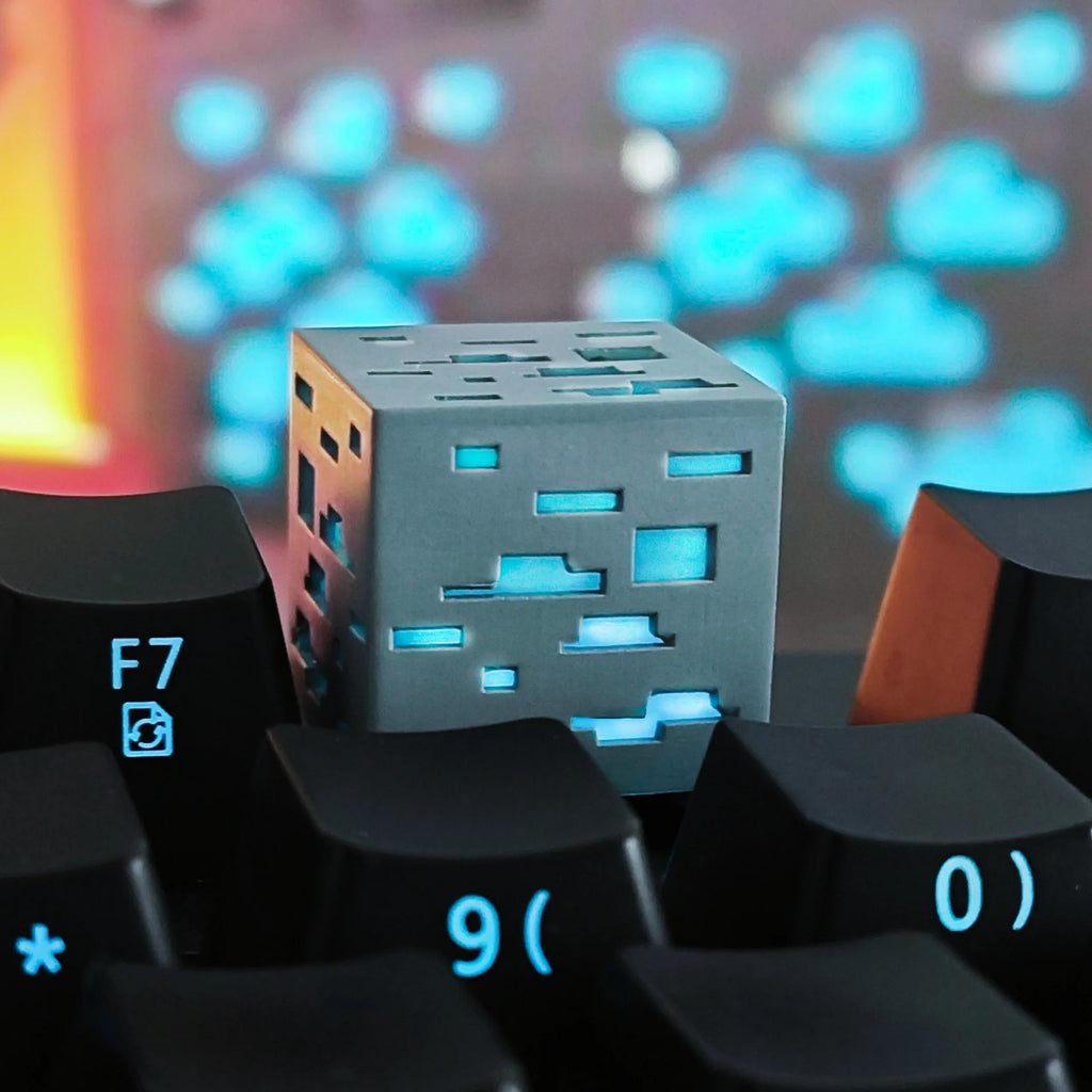 1Pc/6Pcs Keycap Game Single My World Three-Dimensional Creative Light-Transmitting Keycap Esc Ore Keycap