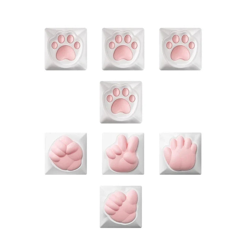 3D Soft Silicone Paw Keycap for Mechanical Keyboards and Colorful Keyboards Keycaps Supplies Sublimation Caps