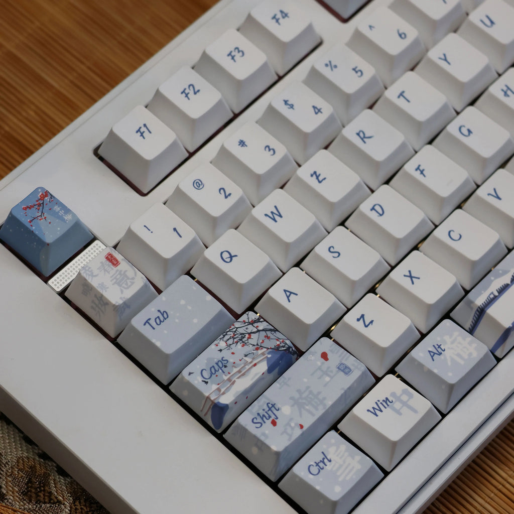140 Keys Leaning Plum Garden Theme Keycaps National Style Cherry Profile PBT Dye Sublimation For MX Switch Mechanical Keyboard