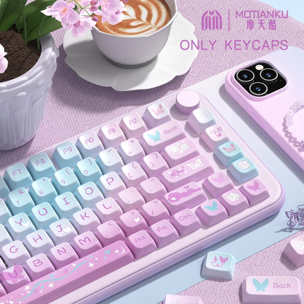 138/158 keys Original Theme Keycaps MDA Profile cute Anime PBT Keycap custom For Mechanical Keyboard with iso layout