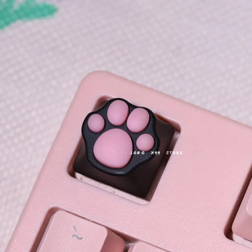 Pink Cute Cartoon Silicone Keycap Personality Soft Feel Cat DIY Artisan Cat Paws Pad Keyboard KeyCaps For Cherry MX Switches
