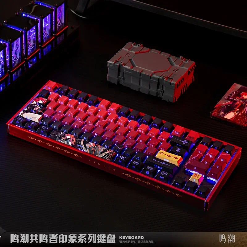 Wuthering Waves Yinlin Gaming Keyboard Three Mode Customized Wireless Mechanical Keyboard 89keys Hot Swap Gasket Pc Gamer