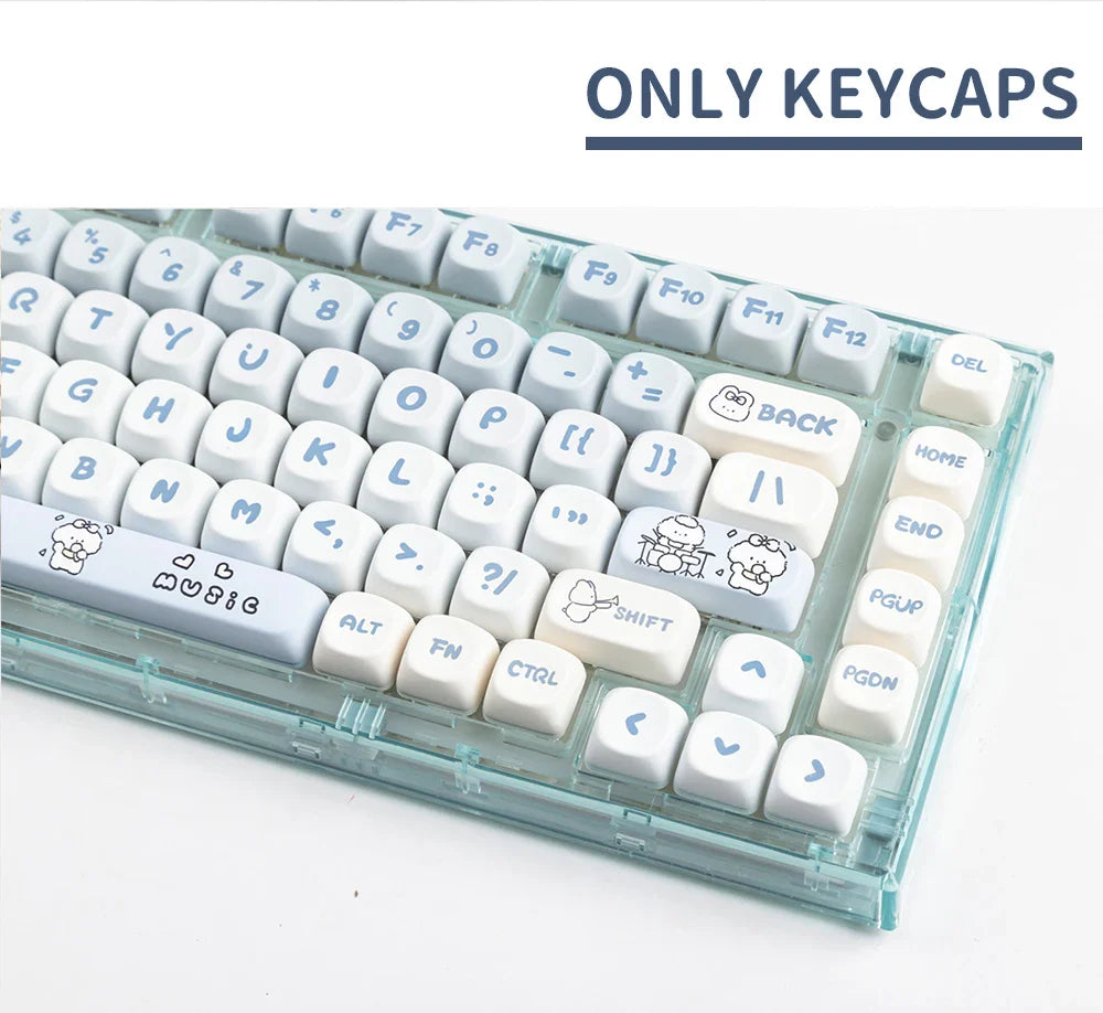 139 Keys MOA Profile Puppy Band Sugar Rabbit Theme Keycaps PBT Thermal Sublimation Customized Key Caps for Mechanical Keyboard