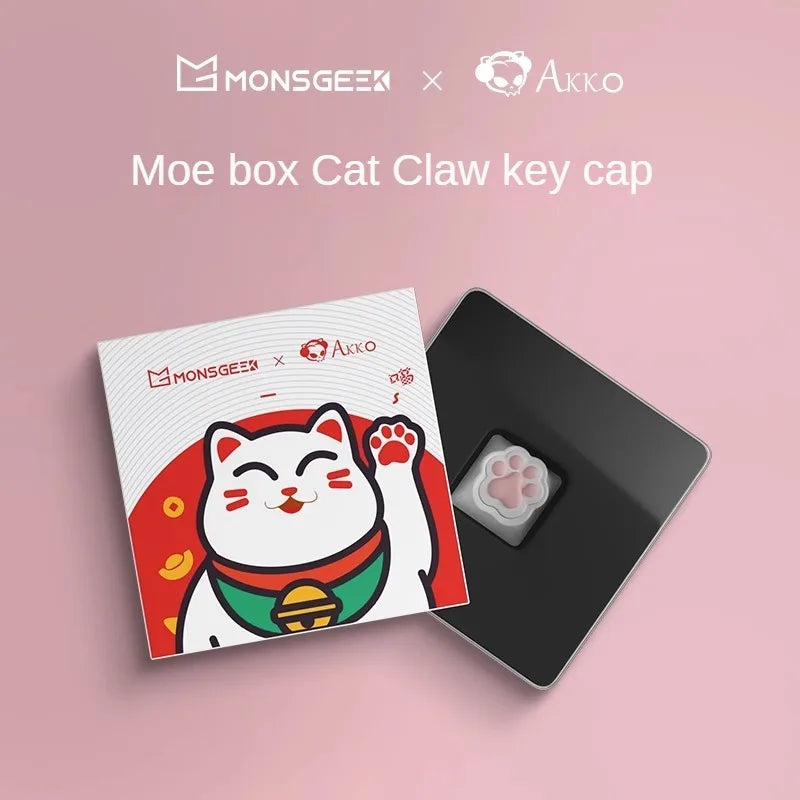 Mongseek Super Cute Cat Claw KeyCap Girl Powder Mechanical Keyboard Key Cap Soft Silicone Cross Shaft Universal Birthday Gifts