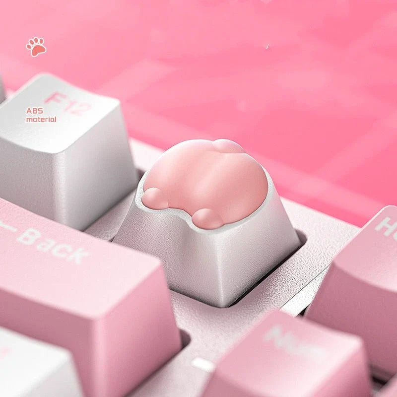 ZIFRIEND 4Pcs Cute Cat Paw Keycaps for Mechanical Keyboard Cherry MX Switch DIY Custom Silicone Key Cap Artisan Pink Color