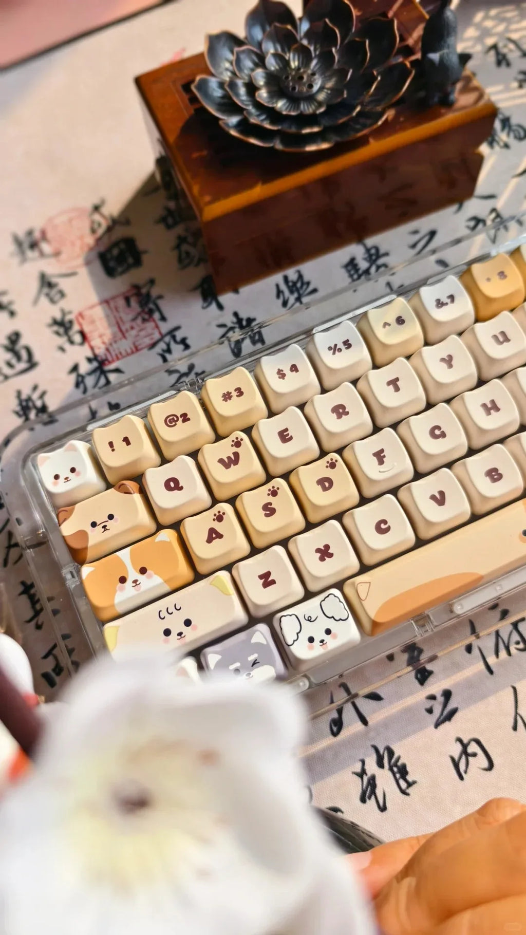 142 Keys Customized Gift Cute Cat keycaps New MAO Keycaps Square Thermal Sublimation Mechanical Keyboard 2.25 U 2.75U for Alice