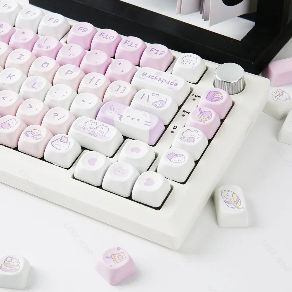 95/132 Keys Cartoon Keycaps PBT Hakimi Dog Cats Keycap MOA Profile Dye Sublimation Keycap For Mechanical Gaming Keyboard