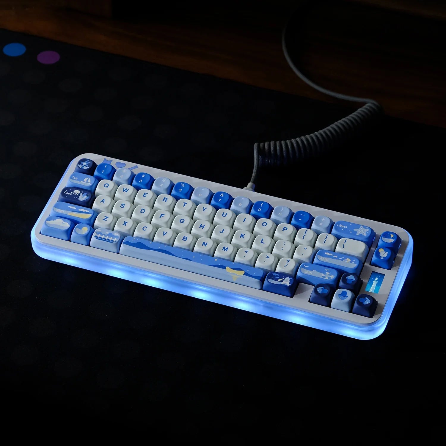 Watch the Sea Theme Keycaps MOA Profile Keycap PBT Dye Sublimation Keycap For MX Mechanical Keyboard 61/67/68/75/87/980