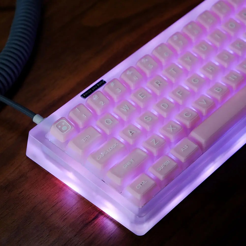 142 Keys SA Profile Keycaps Custom Marble Themed Double Shot PBT White Translucent Keyboards Keycap for MX Switch Game Keyboard