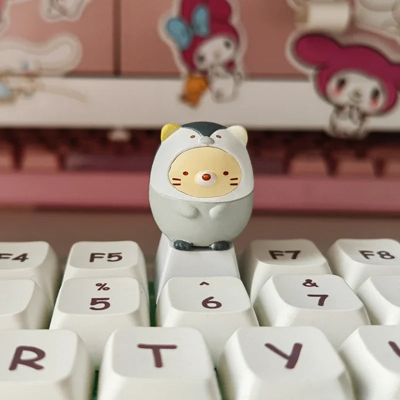 Animal Series Cute Keycap Diy Customized MX Switch Resin ESC Point Keycaps  Mechanical Keyboard Artisan Key Caps Girls Favorites