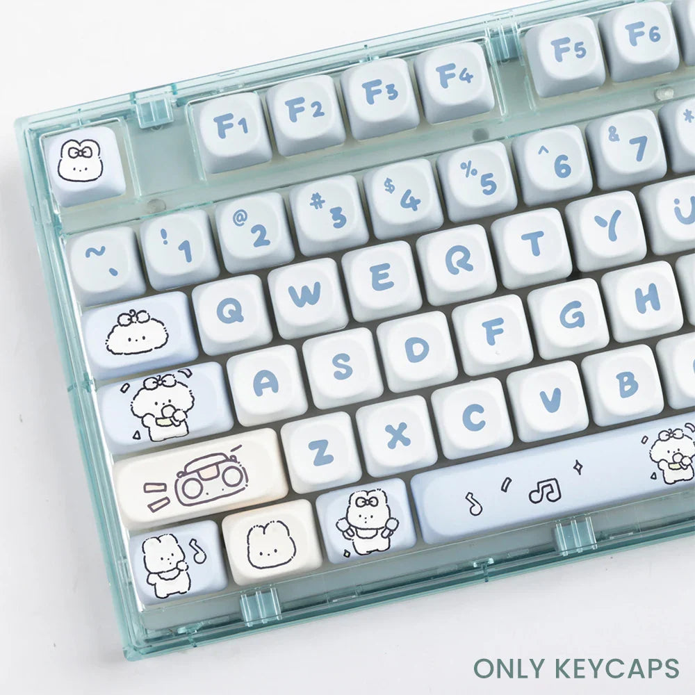 139 Keys MOA Profile Puppy Band Sugar Rabbit Theme Keycaps PBT Thermal Sublimation Customized Key Caps for Mechanical Keyboard