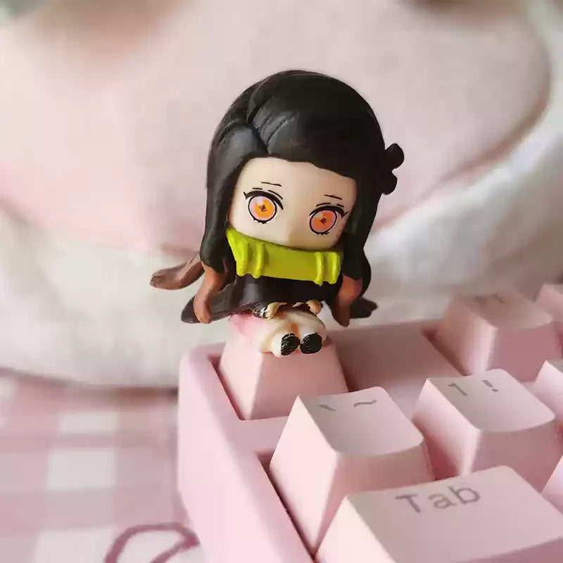 1pcs Demon Slayer Personalized Keycaps Mechanical Keyboard Resin Transparent Single Anime Key Cap Cute Mi Douzi Charcoal Jiro