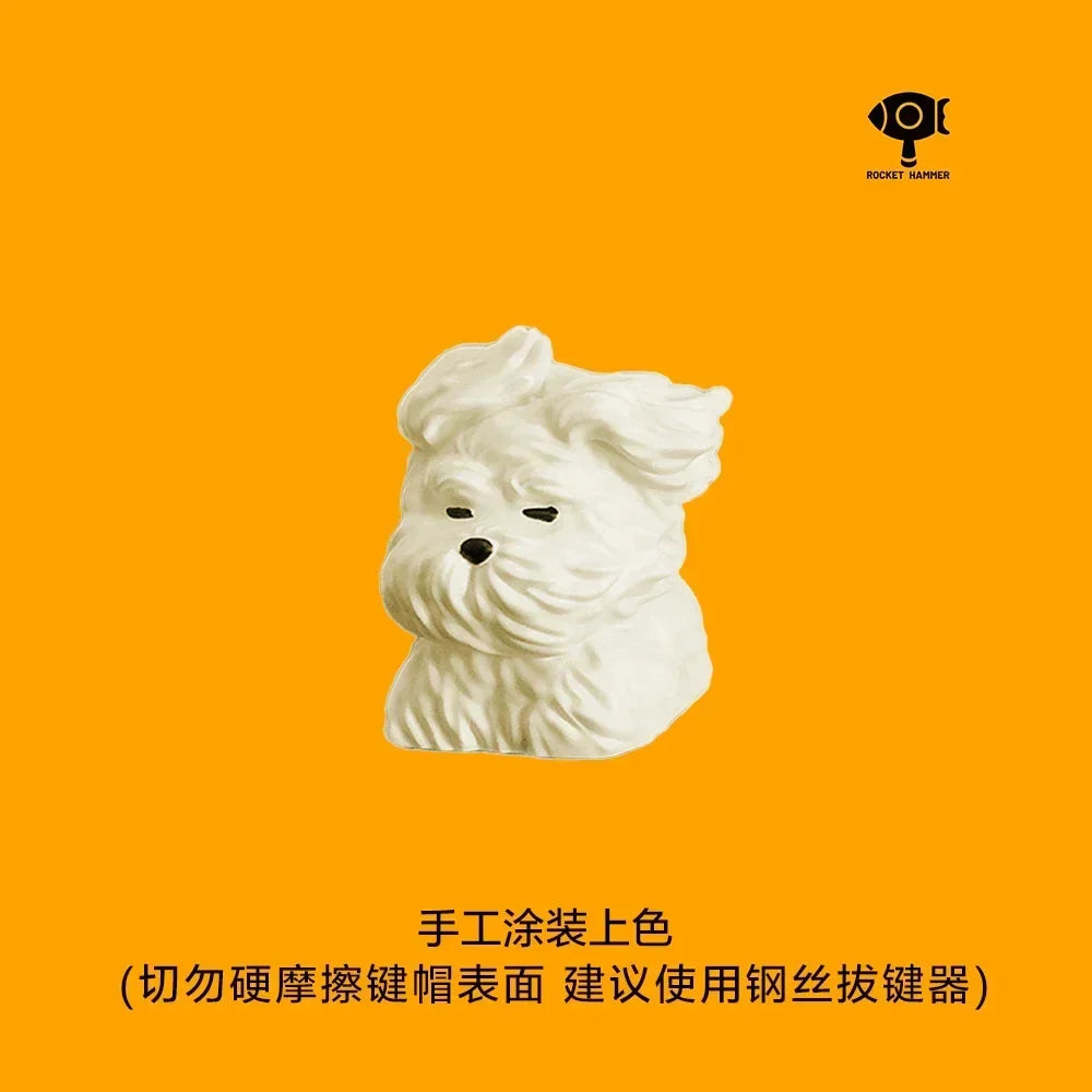 Wind Blown Puppy Customized Key Caps Cute Animal Resin Keycap MX Switch Keycaps for Mechanical Keyboard Caps PC Accessories Gift