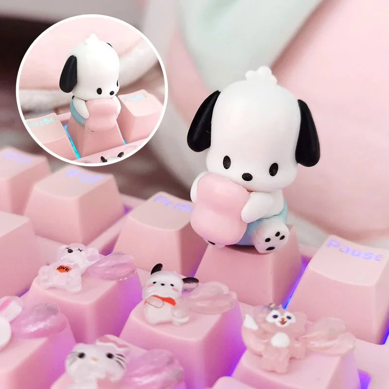 Single Keycap for Cross Axis Mechanical Keyboard Special Keycap Cute KT Kuromi Melody Pink Additional Keycap