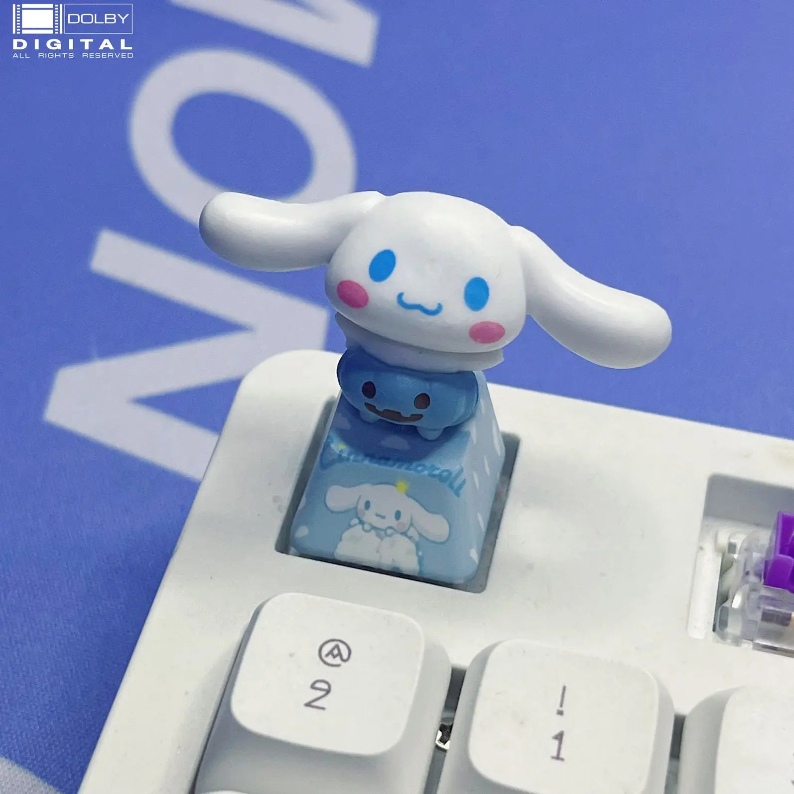 Sanrio Anime Cinnamon Roll DIY Keycap Cute Cartoon Melody Coolomey Translucent Cross Mechanical Keyboard ESC Base Keycap Gift