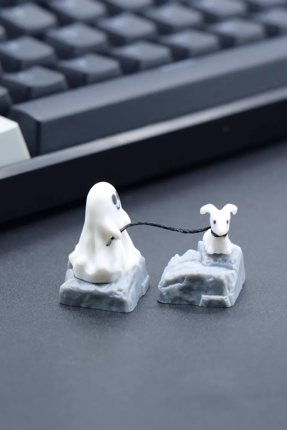 Ghost Dog Theme Keycap Resin Personality Custom Magnetic Keyboard Cap Cherry MX 1U KeyCap for Mechanical Keyboard Accessories