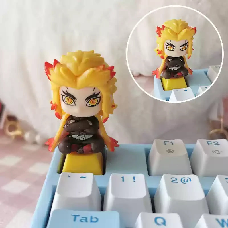1pcs Demon Slayer Personalized Keycaps Mechanical Keyboard Resin Transparent Single Anime Key Cap Cute Mi Douzi Charcoal Jiro