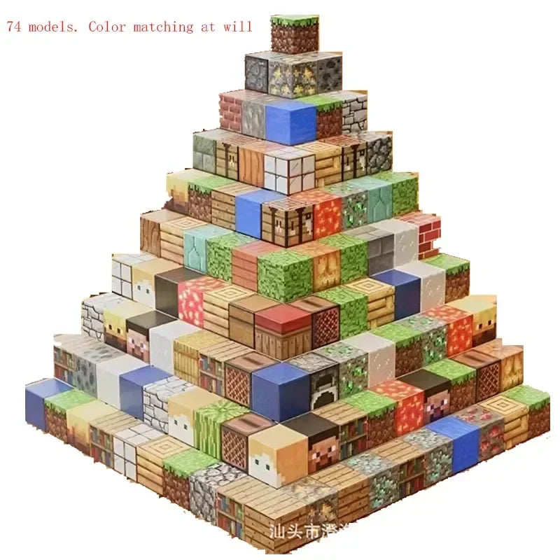 10pcs Minecraftinglys Magnetic Blocks Anime Children Puzzle Assembled Toy Doll Mini Magnetic Cube Model Kids Construction Toys